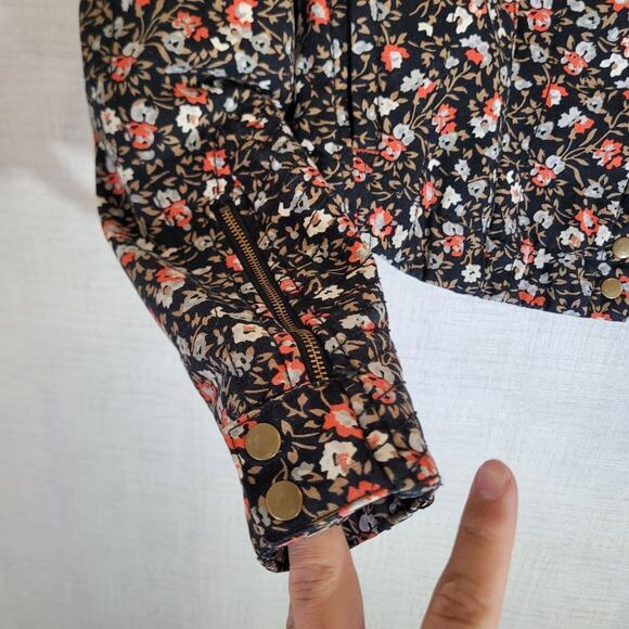Anthropologie Hei Coat Womens 8 Floral Jacket Blazer Pockets Full Zip Collar - Picture 3 of 12